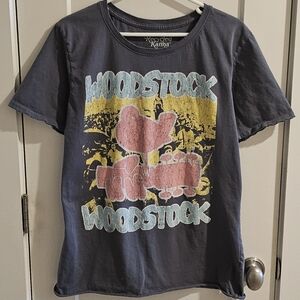 Recycled Karma Faux Vintage T-Shirt - Woodstock Print - Size Medium